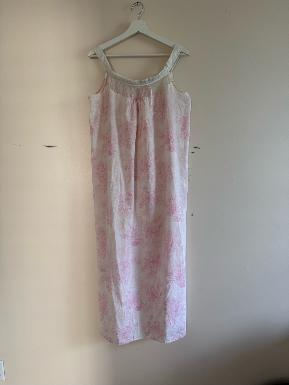 Vintage PINK Victoria's Secret Pink Floral Cotton Sleeveless Nightgown